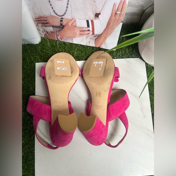 STUART WEITZMAN
Bandeau Block Heel Barbie Pink suede Leather size 7 - Picture 11 of 11